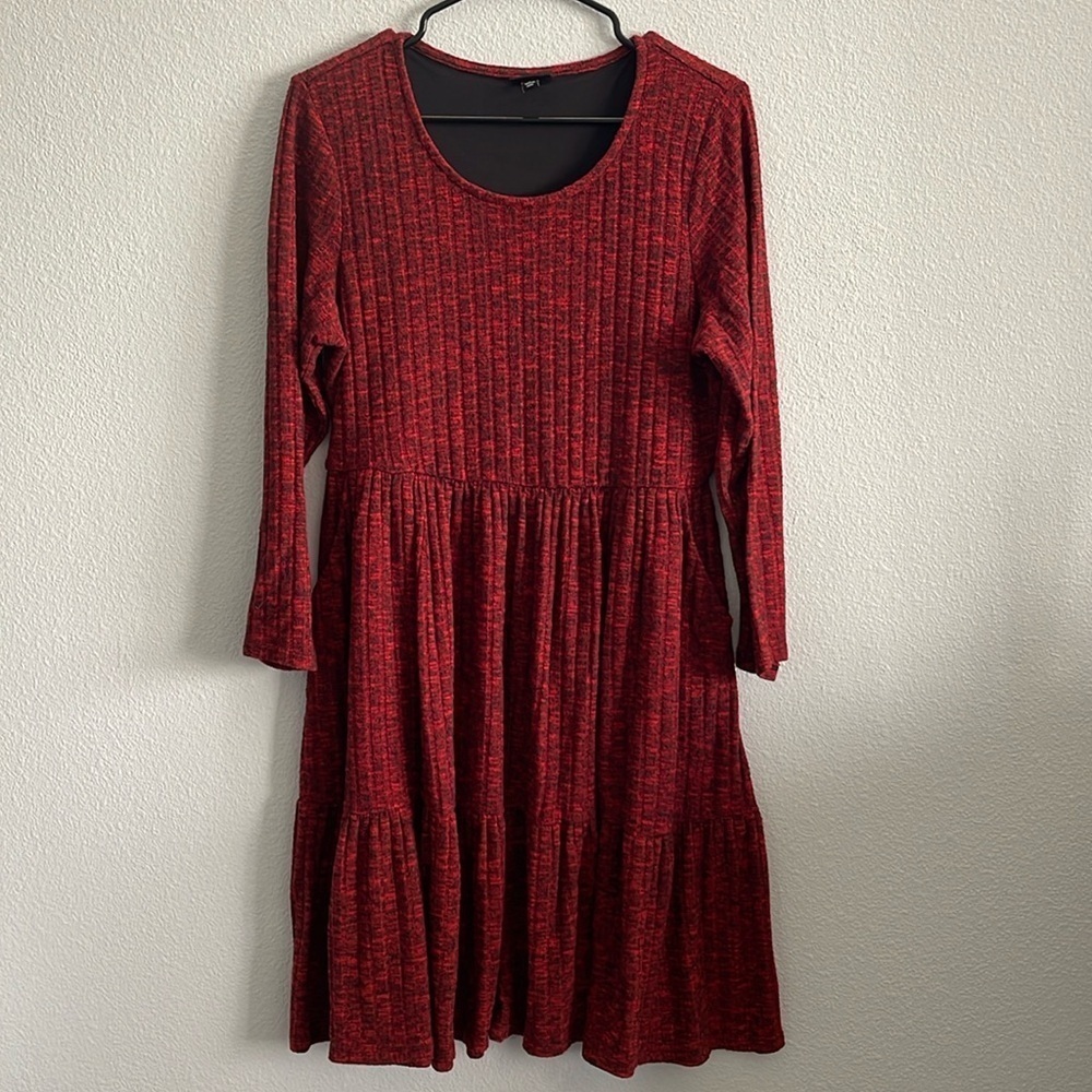 Mini Brushed Rib Tiered Skater Dress Size 0|L - Picture 2 of 11